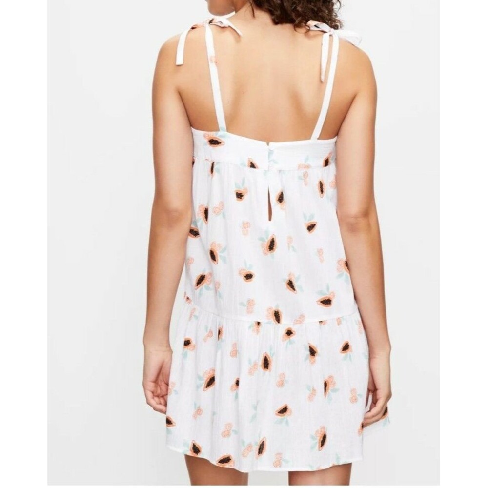 LOFT Beach Papaya Tie Strap Swing Dress Swim Bathing Suit Cover White Size S - Picture 2 of 2